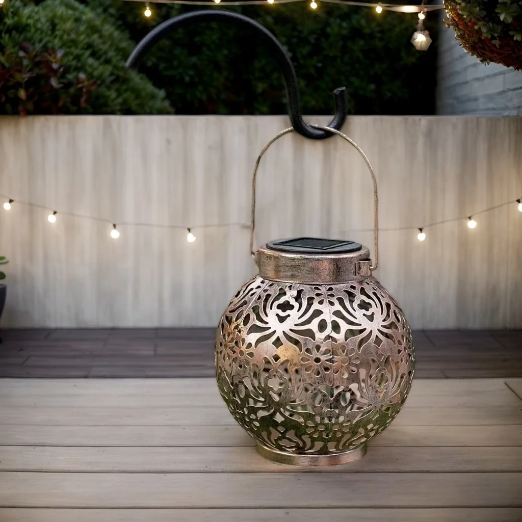 

Светодиодные водонепроницаемые настольные солнечные фонари — марокканский фонарь с ручкой для кемпинга