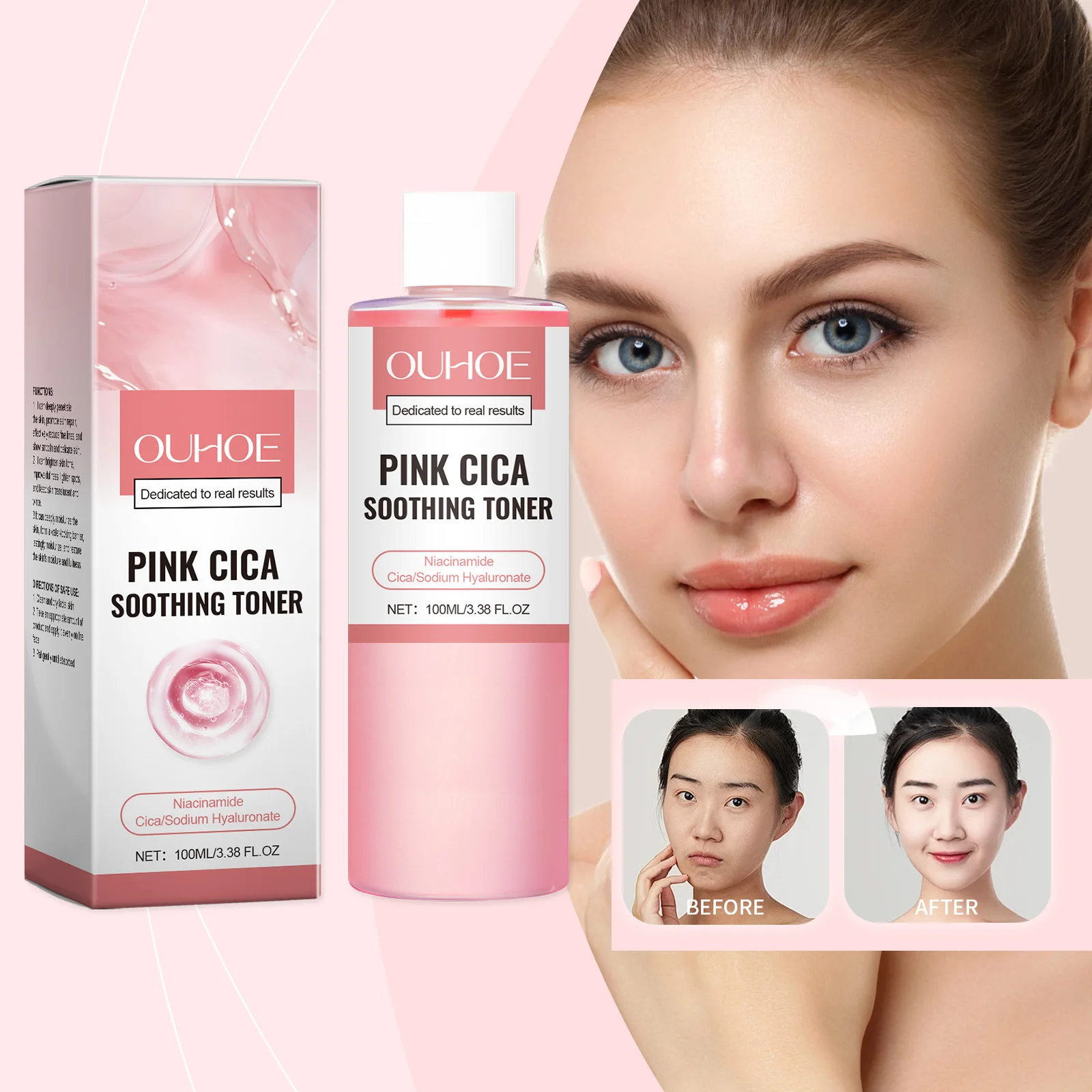 Tónico facial reparador, esencia para la piel hidratante y reafirmante, calmante refrescante sin alcohol