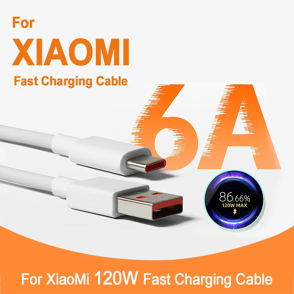 ل Xiaomi 120 واط كابل شاحن سريع USB A إلى نوع C شحن سريع كابل الهاتف ل Xiaomi 17 16 15 14 13 12 برو الترا لايت Redmi