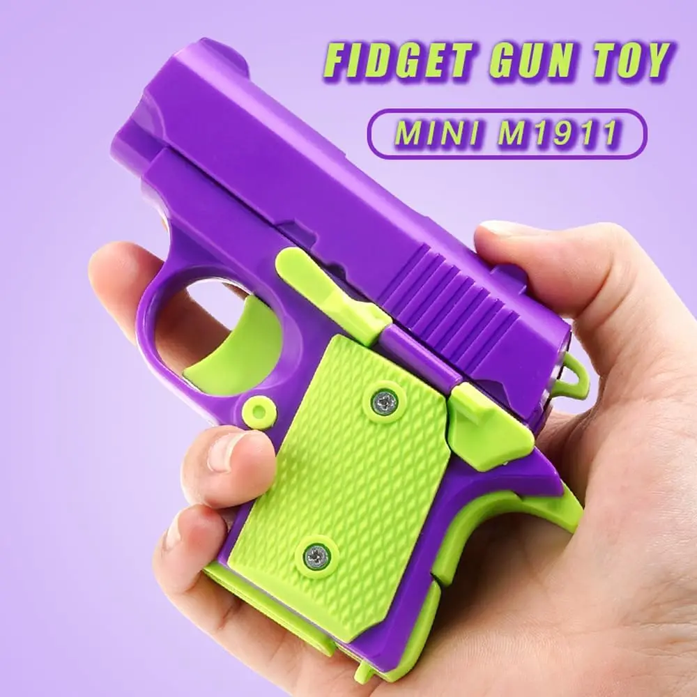 1911 3D Printed Small Pistol Toys Gravity Pistol Fidget Toys Adults Stress Relief Sensory Toys for Kids Friends Gift