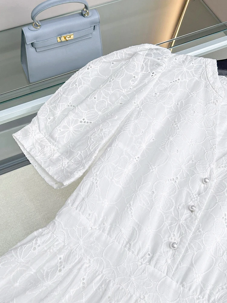 กระโปรงทรงเอผ้าลูกไม้สำหรับผู้หญิงระดับไฮเอนด์ ดีไซน์เว้าลายฉลุ แต่งขอบ รุ่นใหม่ล่าสุดสำหรับฤดูร้อน หรือกระโปรงเอวสูง หรือกระโปรงทรงเอ