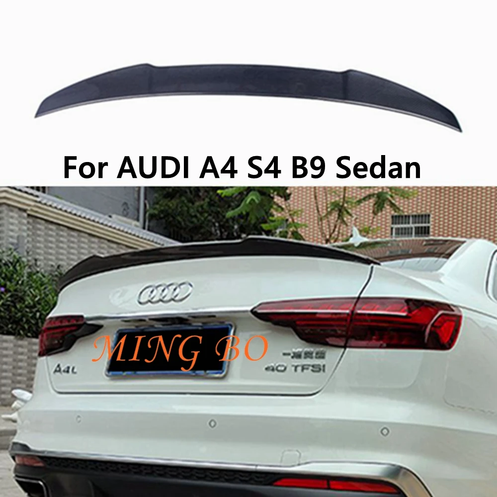 

For AUDI A4 S4 B9 Sedan V Style Carbon fiber Rear Spoiler Trunk wing 2017-2019 FRP Forged carbon