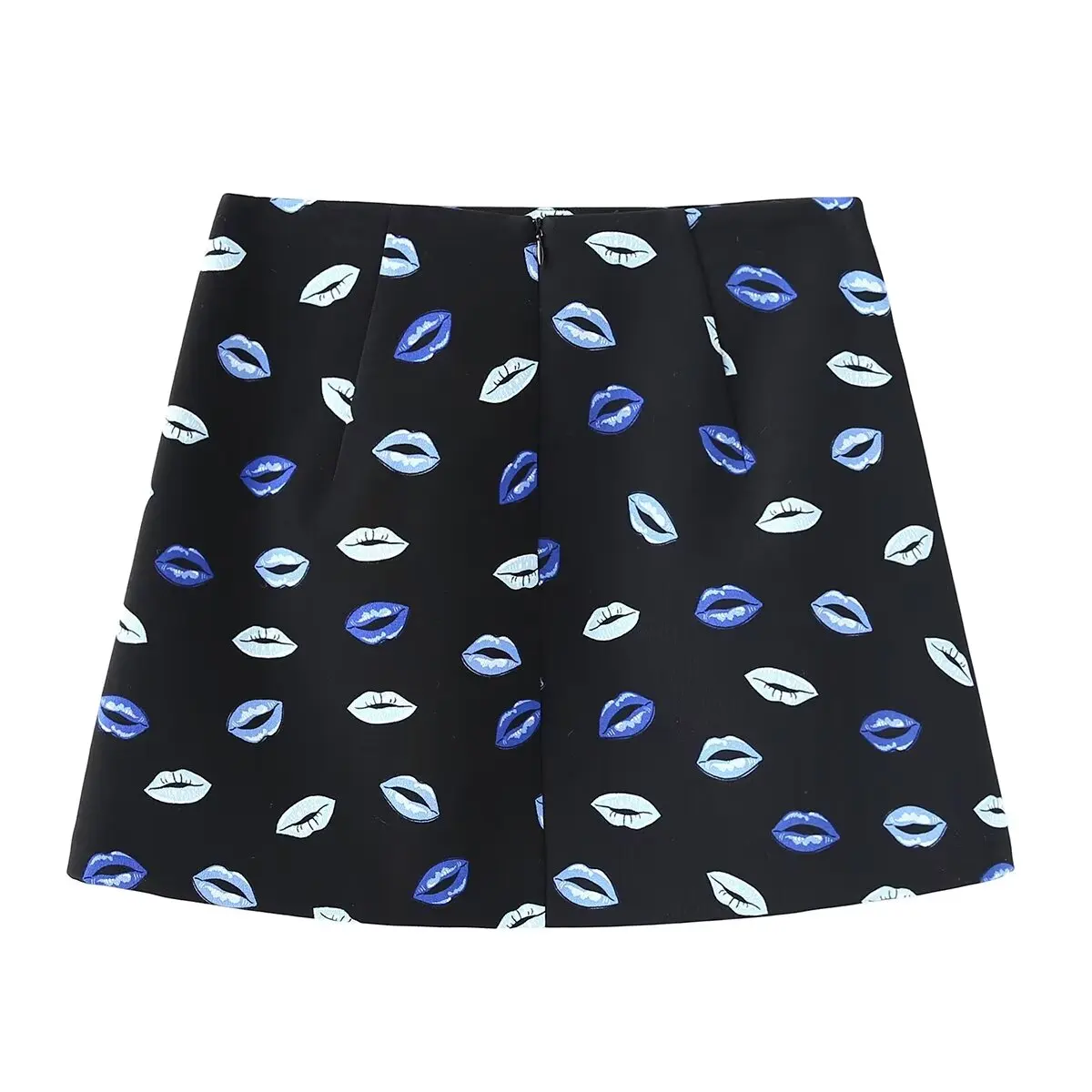 TRAF 2024 Print Mini Skirts for Women High Waist Pleated Skirt Women Contrast Short Women\'s Skirts Streetwear Retro Skort Women
