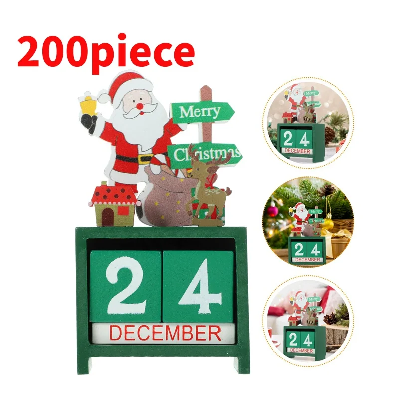 20 0piece.Custom.Decoration handmade english office desktop wooden advent  box block date and  calendar