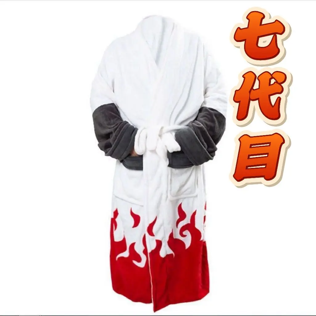 Albornoz de Franela Naruto Akatsuki Nube Roja, Túnica de Cuarto y Séptimo Hokage, Bata de Baño Dragon Ball Goku, Ropa de Estar Suave de Felpa
