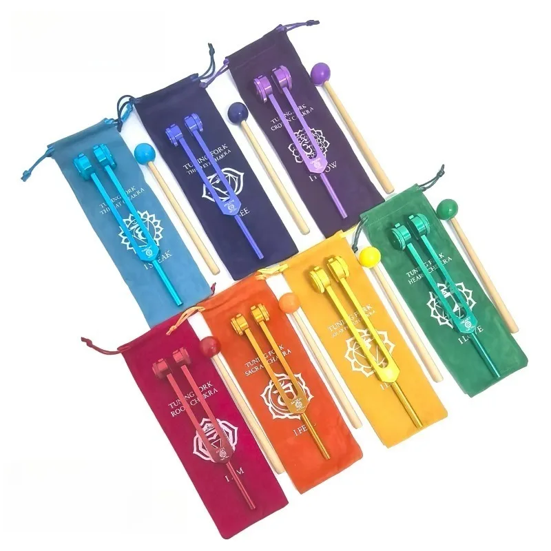 Chakra Tuning Fork Set 126.22/136.1/141.27/172.06/210.42/194.18/221.23/272.2Hz Tuning Forks Schumann Resonance Tuning Forks