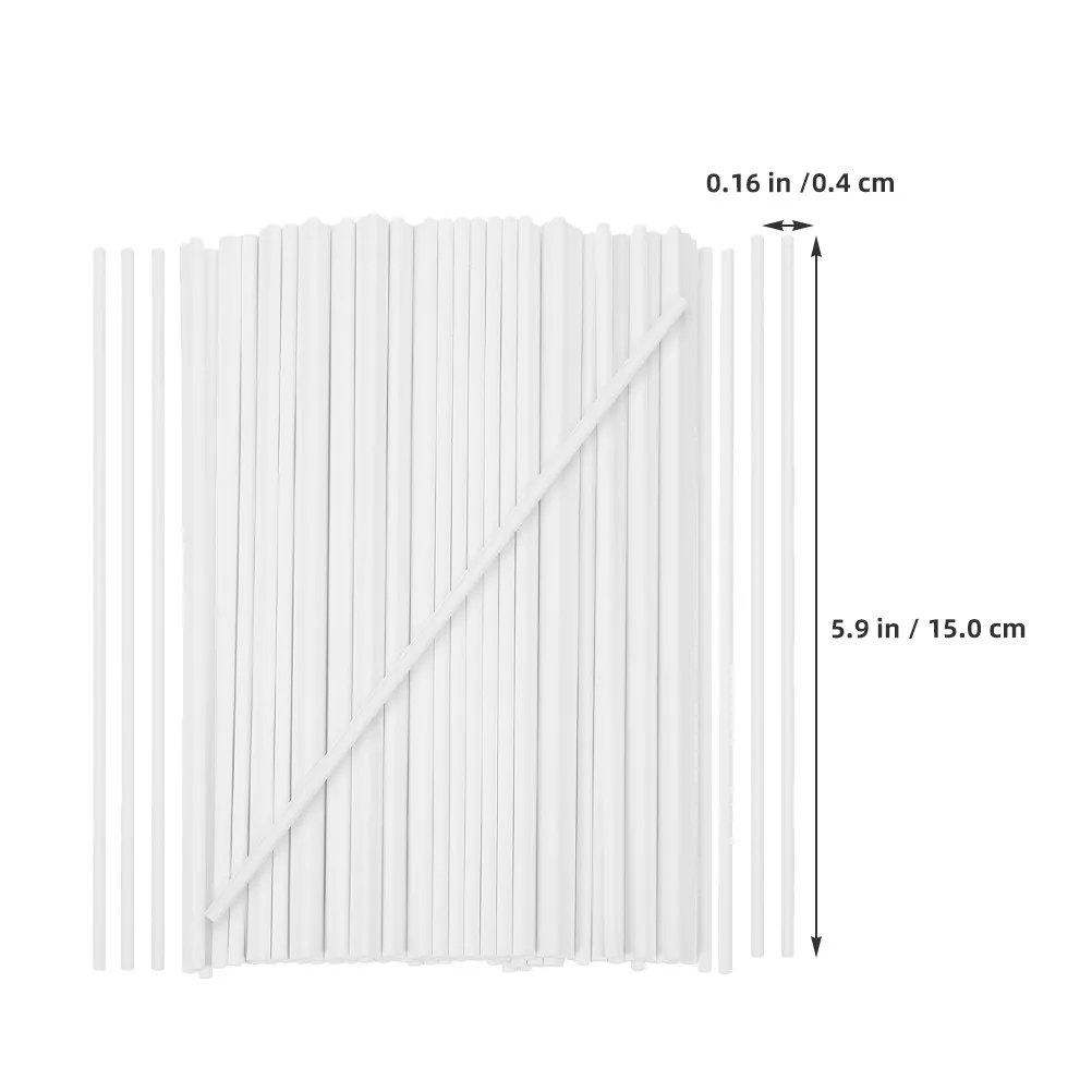 300pcs Paper Lollipop 15Cm Candy Cake Pop Sucker Sticks For Diy Dessert Craft Chocolate Ice Cream Decorations Bulk Treat Sticks