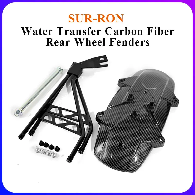 

For SUR RON Light Bee X Segway X260 Water Transfer Carbon Fiber Rear Wheel Fender Mudguard Bike Off-Road Motorcycle Accessories