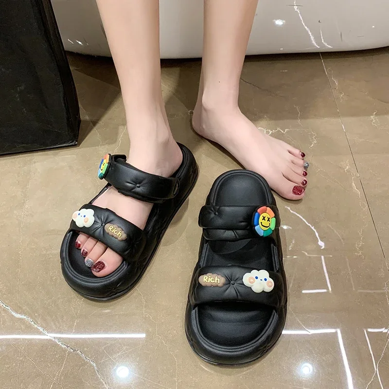 Summer Women's Slippers Fashionable Cute Comfortable Home Anti Slip Thick Sole Beach Sandals