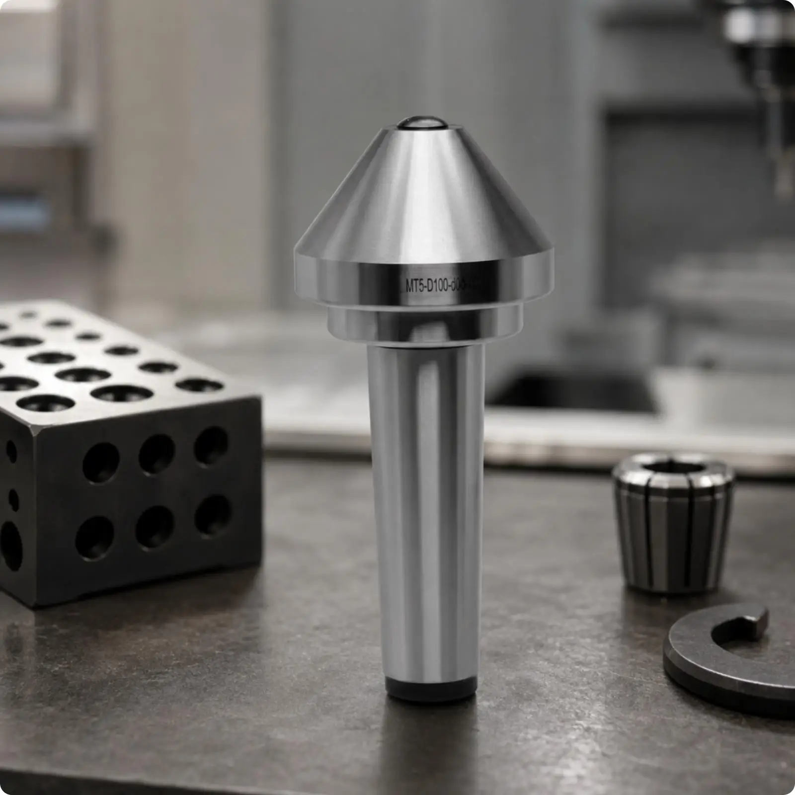 Rotating Lathe Center MT5 with Umbrella Support Design for Precision Turning of Large Diameter Workpieces