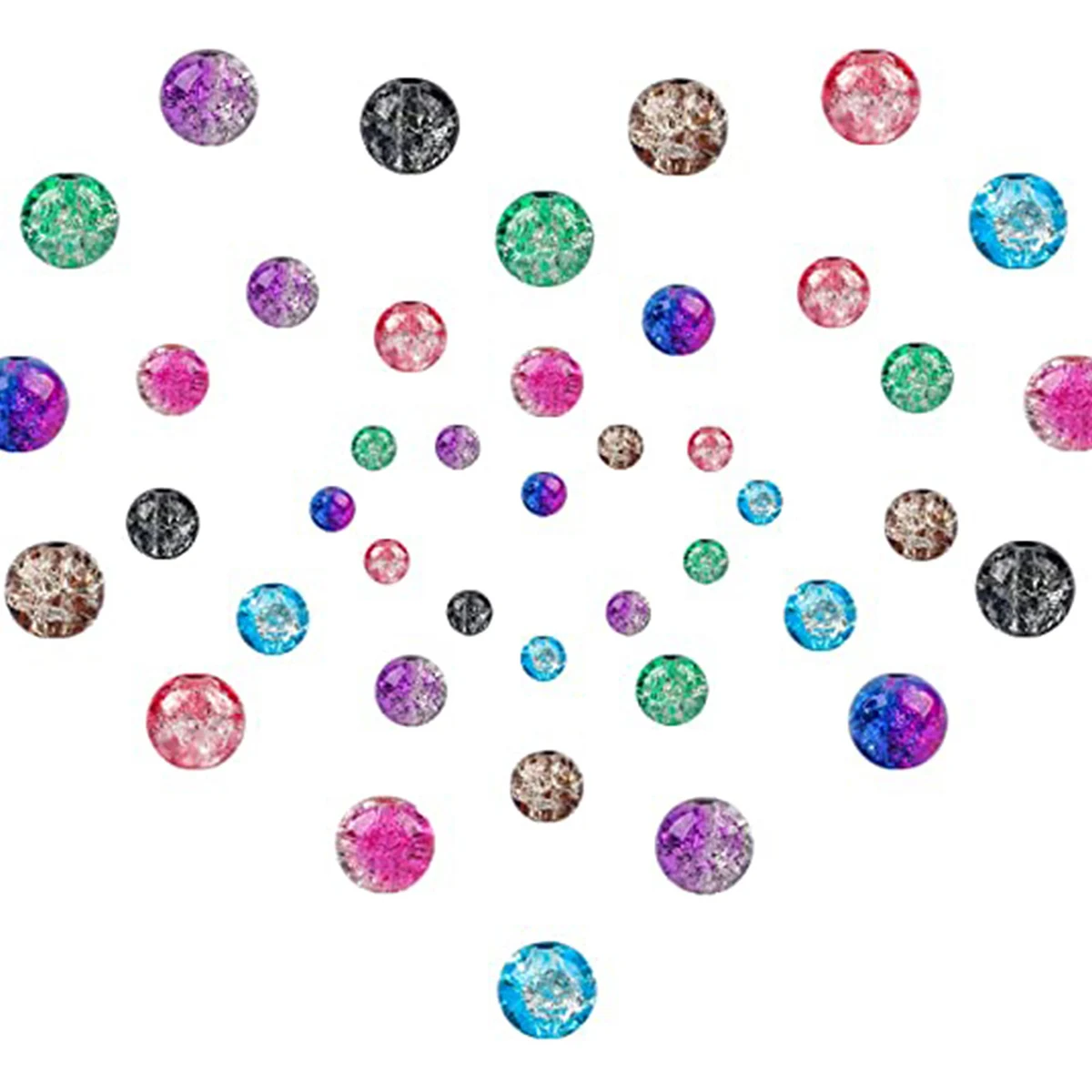 4/6/8mm 24 Grid Glass Inner Broken Bead Set Box With Unique Loose Beads, Handmade DIY Production, Jewelry Headpiece Accessory Ma