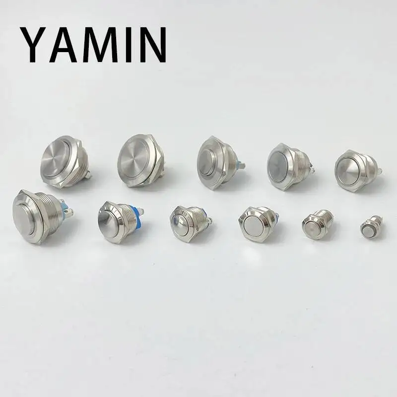 8/10/12/16/19/22/30mm Momentary Reset / Lock Latching Metal Push Button Switch Waterproof Screw Pin Welding Foot