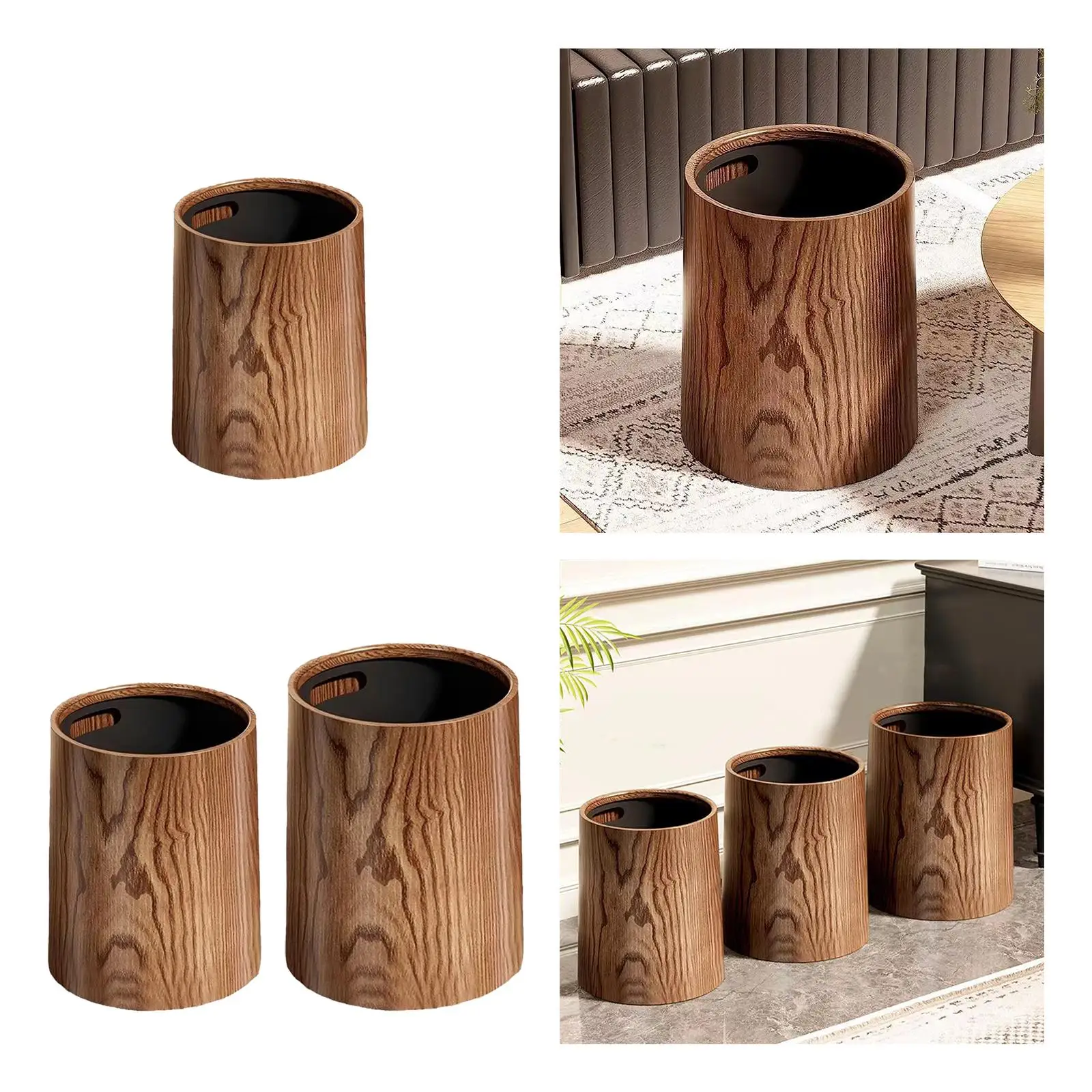 Wood Grain Trash Ca…
