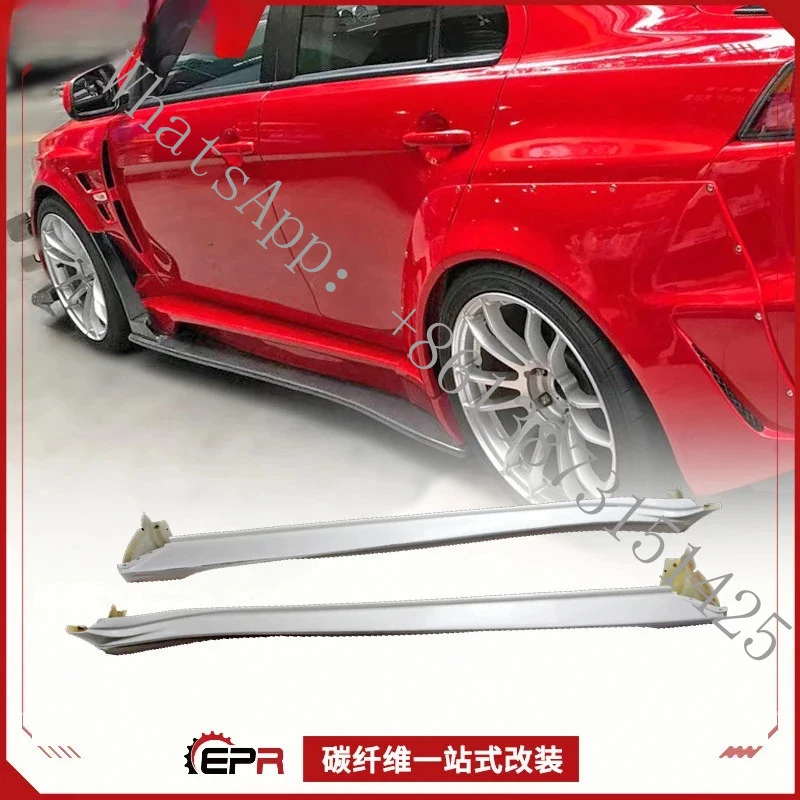 Suitable Lancer 10 Wingshen Carbon Fiber Varis-Style Side Skirts with Side Scoops
