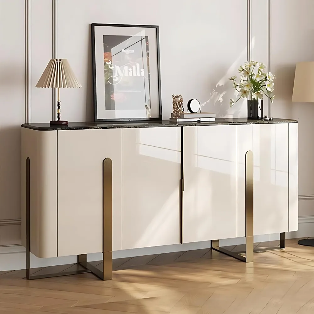 

Sideboard Buffet Cabinet - Modern Sideboard Storage Cabinet with 4 Storage Doors(60'')