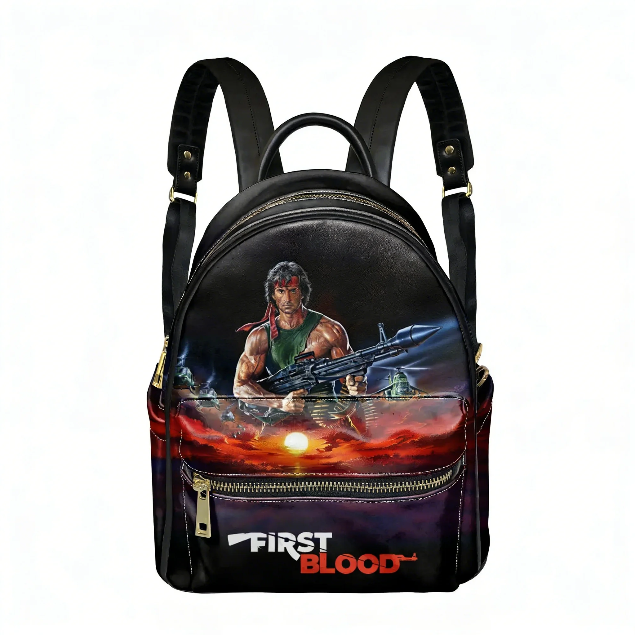 

John Rambo First Blood Movie Backpack Womens Men Personalized Double Shoulder Bag Business Travel Bookbag Rucksack Gift Daypack