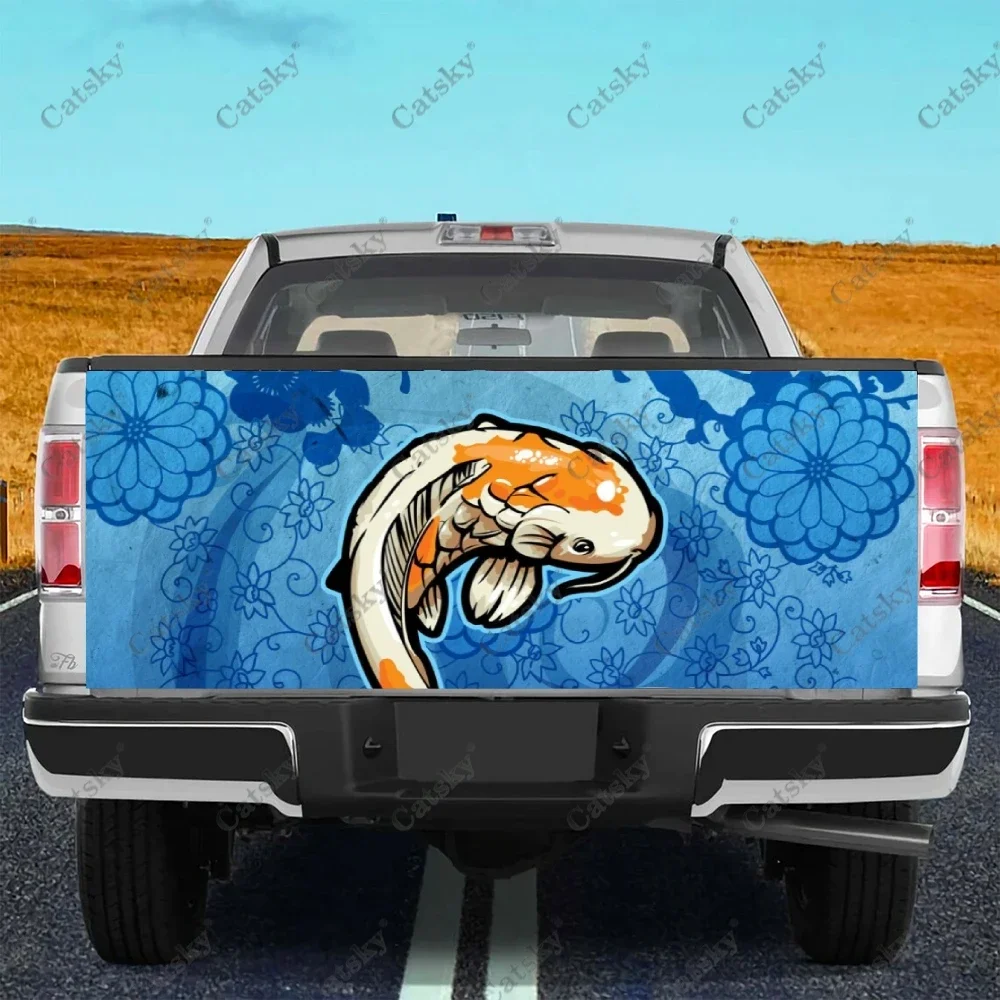 

Koi Fish Truck Tailgate Sticker Decal Wrap Vinyl High-Definition Print Graphic Suitable for Pickup Trucks Weatherproof