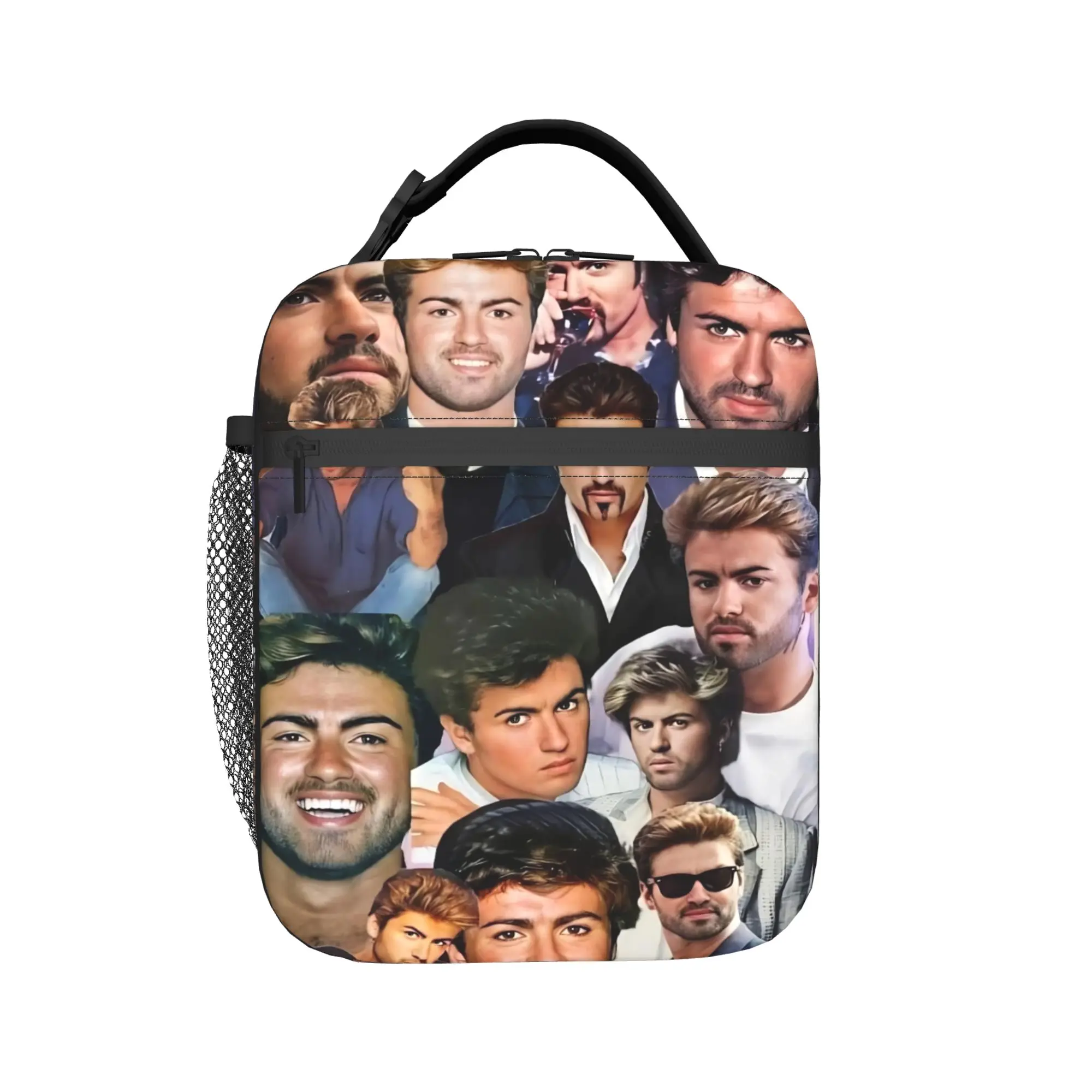 George Michael British Singer Lunch Bag  Leisure Lunch Box For Men School Portable Cooler Bag Oxford Print Tote Food Bags