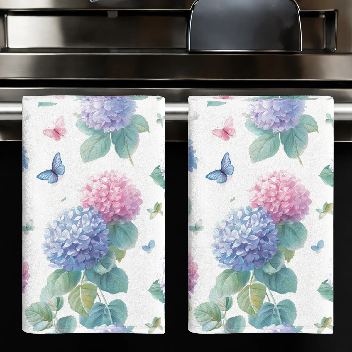 

Полотенце для посуды с цветочным узором из полиэстера, кухонное полотенце, тряпка для мытья посуды - Декоративное и практичное полотенце для ежедневного использования на кухне