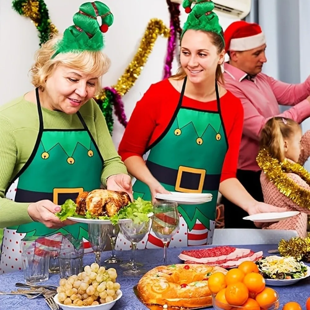 Women Men Adjustable Design Christmas Apron Gingerbread Man Funny Pattern Kitchen Apron Waterproof Cooking Apron Kitchen Cooking