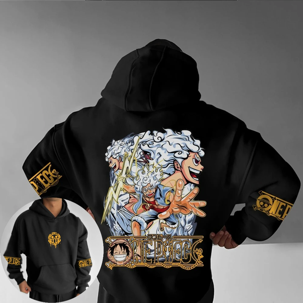 

ONE PIECE Men's Hoodie Sweater Monkey D. Luffy Anime 2025 Fashion Trend Autumn/Winter Print 100% Pure Cotton Loose Hoodie
