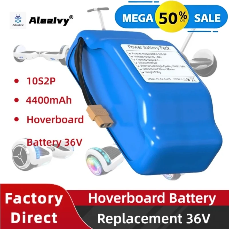 

Newest 18650 10S2P 36V 4.4/6.5Ah 250W~500W 42V Lithium Rechargeable Battery Pack for Aleaivy Hoverboard Electric Scooter Battery