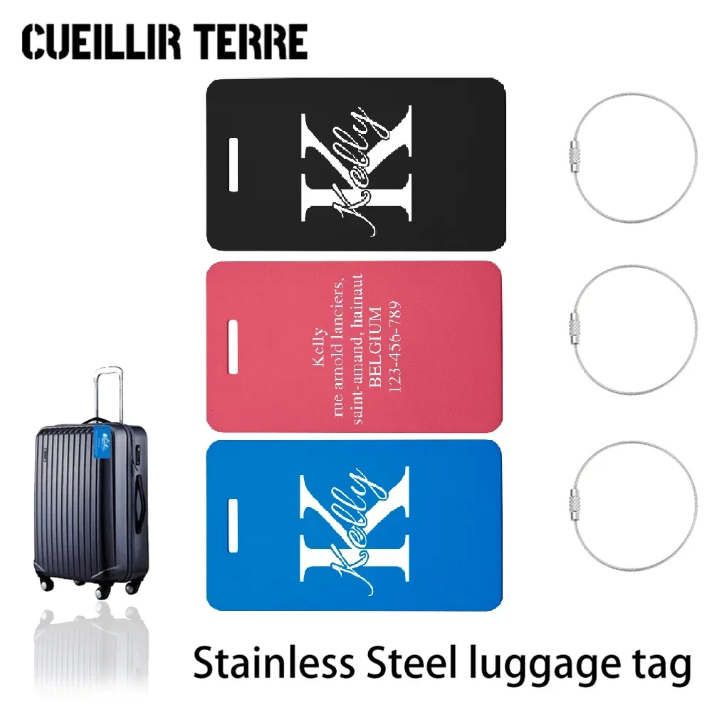 Personalized Luggage Tags Customized Name Address Telephone Laser Reusable Travel Tags Engraving Metal Suitcase Backpack ID Tag