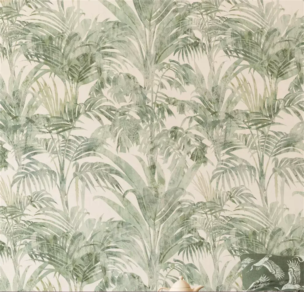 Customized murals of tropical palm trees 3D stereoscopic vision home living room homestay hotel light luxury wallpaper