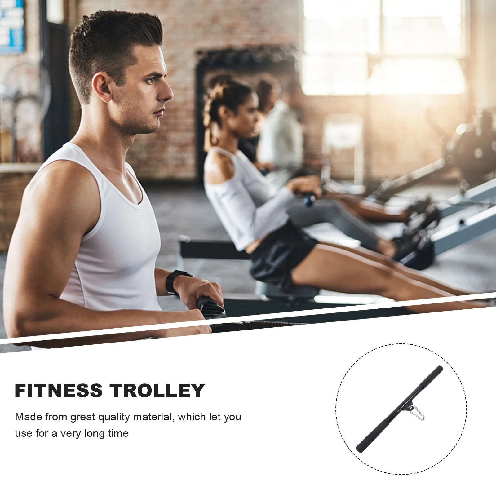 

Durable Fitness Pull Rod Lightweight Portable Steel Muscle Trainer Exercising Pull Bar Bicep Triceps Fitness Supplies
