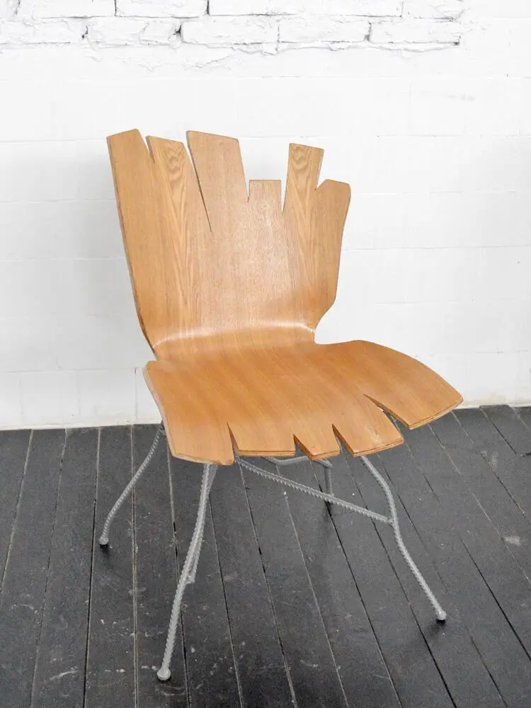 Dining chair art wrought iron leisure chair wooden leisure creative cafe art space