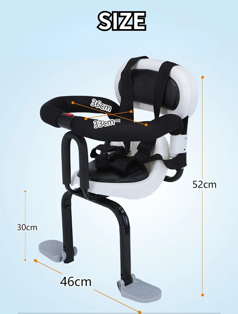 Bicycle Child Rear Safety Seat Electric Vehicle Scooter Baby Thickened and Strong Rear Seat with Seat Belt