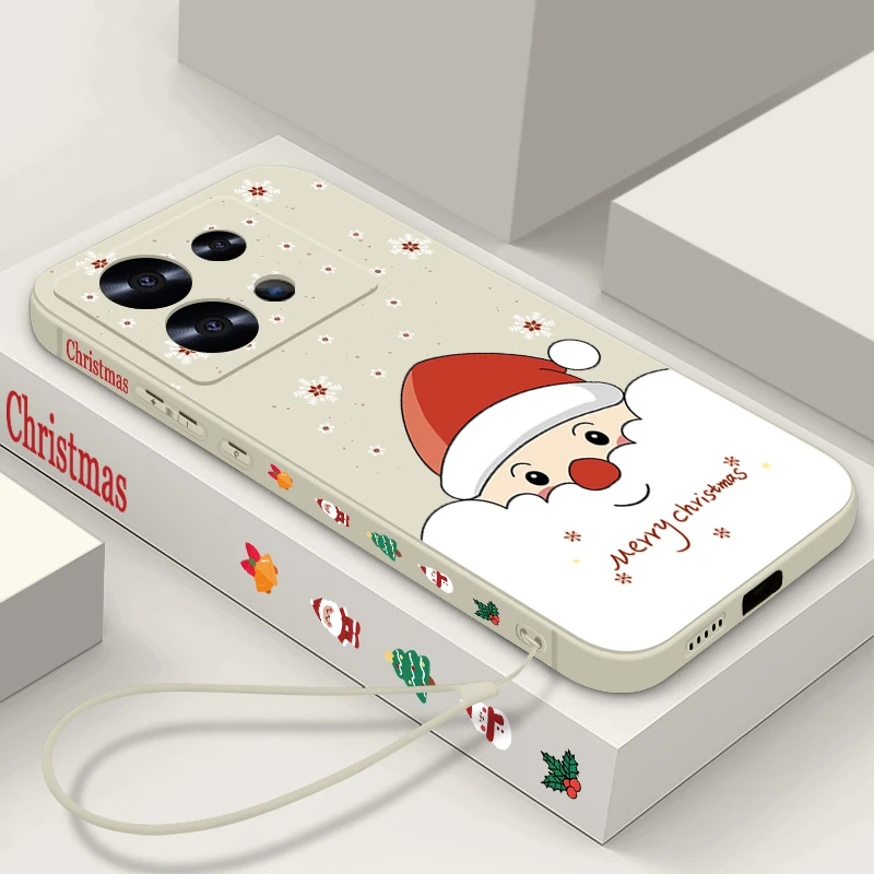 الكرتون سانتا كلوز عيد الميلاد الحبل الحال بالنسبة ل Xiaomi Redmi ملاحظة 14 برو 5G فوندا ريدمي نوت 13 12 11 برو 5 جرام بولي TPU غطاء سيليكون #2