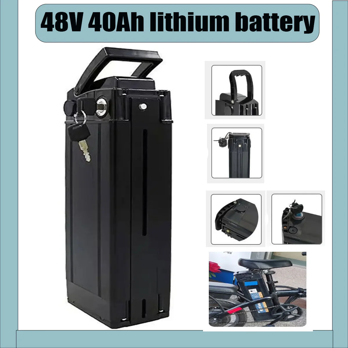 48V 40Ah High Capacity Li-ium 30AH 21AH 18650 Battery for 1500W 1000W 750W 500W 450W 350W 250W Motor with Built-in BMS + Charger