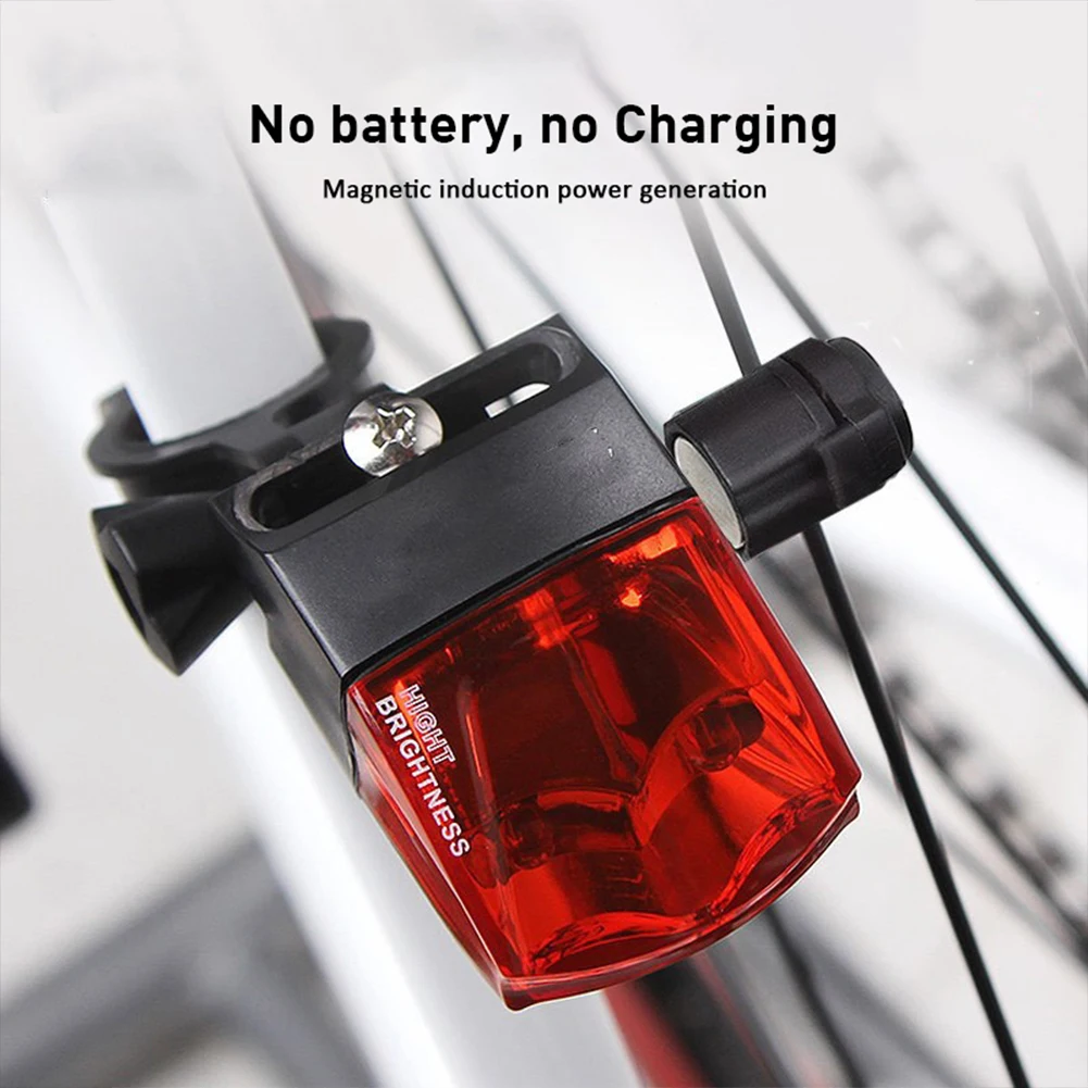 Bicycle Tail Light Waterproof Magnetic Power Generate Warning Light Bicycle Equipment Accessories