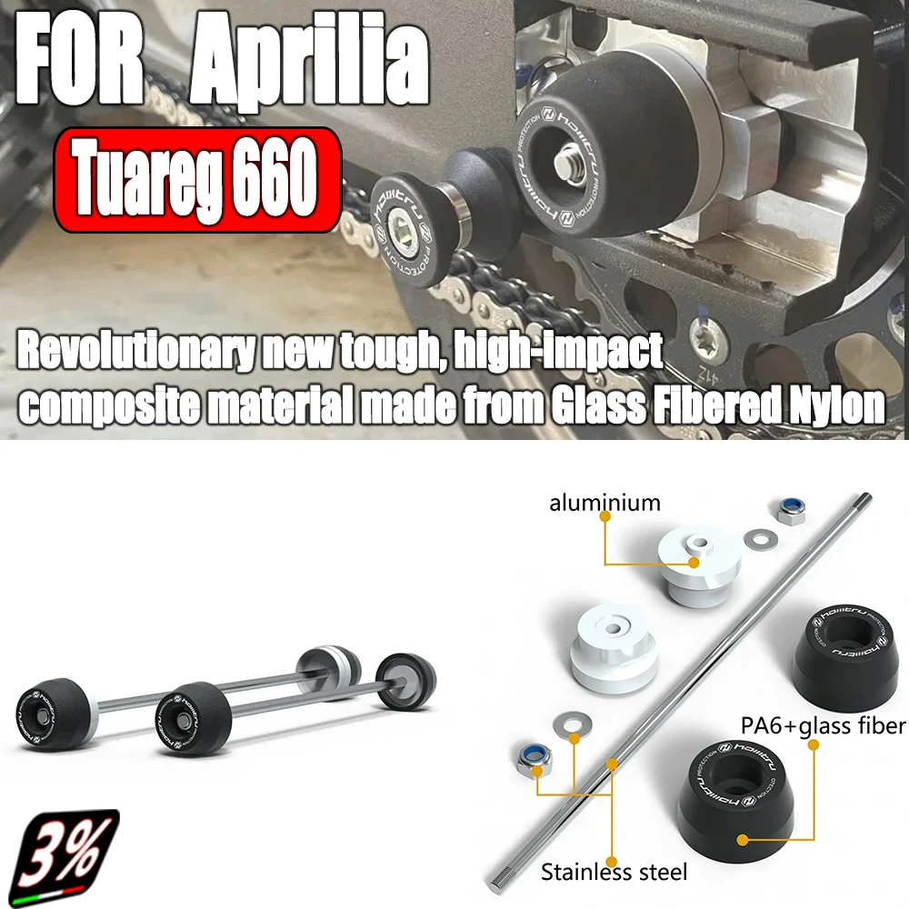 

For Aprilia Tuareg 660 2022-2023 Front Rear wheel Spindle Crash Protection Tuareg 660Pad Anti-Fallen Accessories