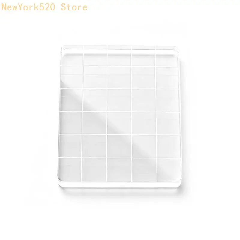 Paper Craft Alignment Block Clear Acrylic Stamping Positioning Tool with Guide Lines for Journaling, Album Decoration, and Card