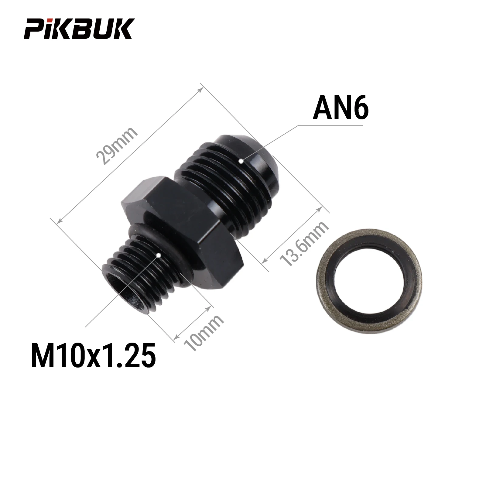 PIKBUK Aluminium AN6 AN8 AN10 AN12 auf M10/12/14/16/18/20/22x1.5 Adapter Flare-Fitting Auto-Schlauchanschluss Stecker Ölkühler-Anschluss