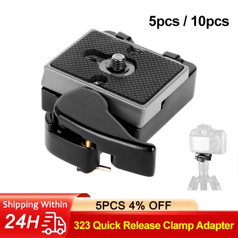 

Camera Accessories 323 Quick Release Clamp Adapter Release Plate Compatible for Camera Tripod with Manfrotto 200PL-14 Plate 5pcs