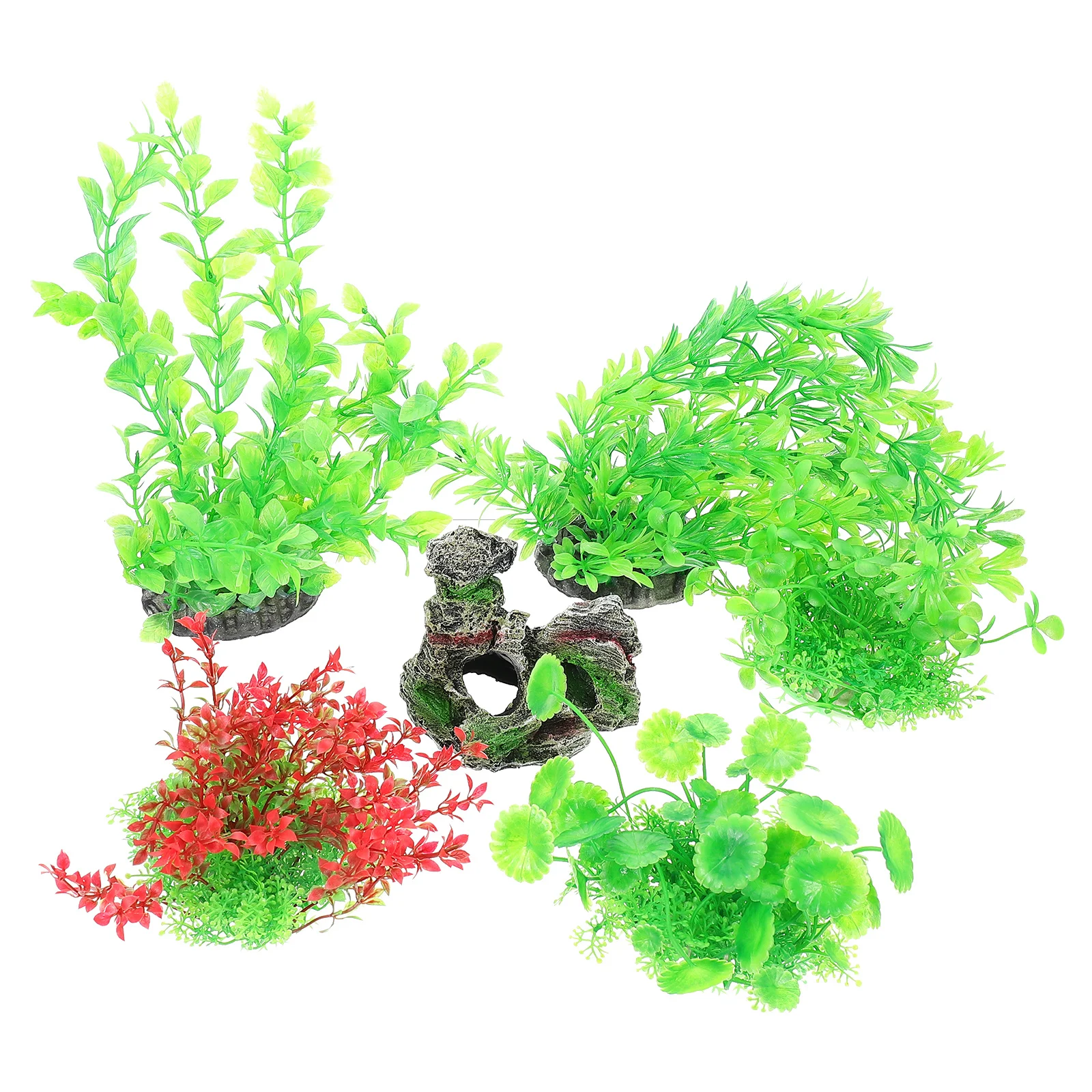 

1Set Aquarium Plant Set Artificial Fish Tank Mountain Decoration Underwater Plants Rockery Kit Fish Tank Accessories