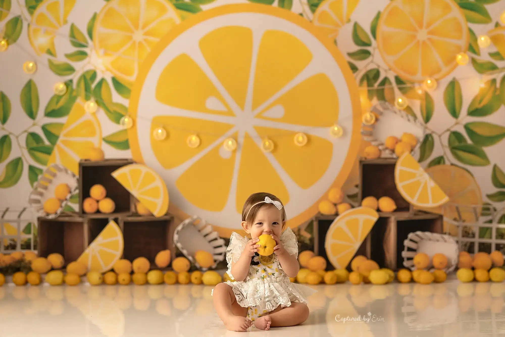 Lemon Squeezy Backdrop Kids Baby Cake Smash Photography Props Child Girls Adult 1st Birthday Photo Studio Backgrounds