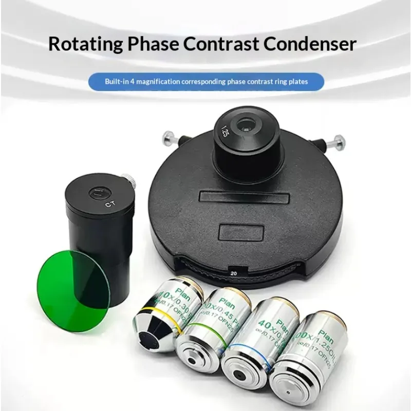 PH 10X 20X 40X 100X Objective Lens with Phase Ring Plan Semi-Apochromatic Phase Contrast for Biological Upright Microscope