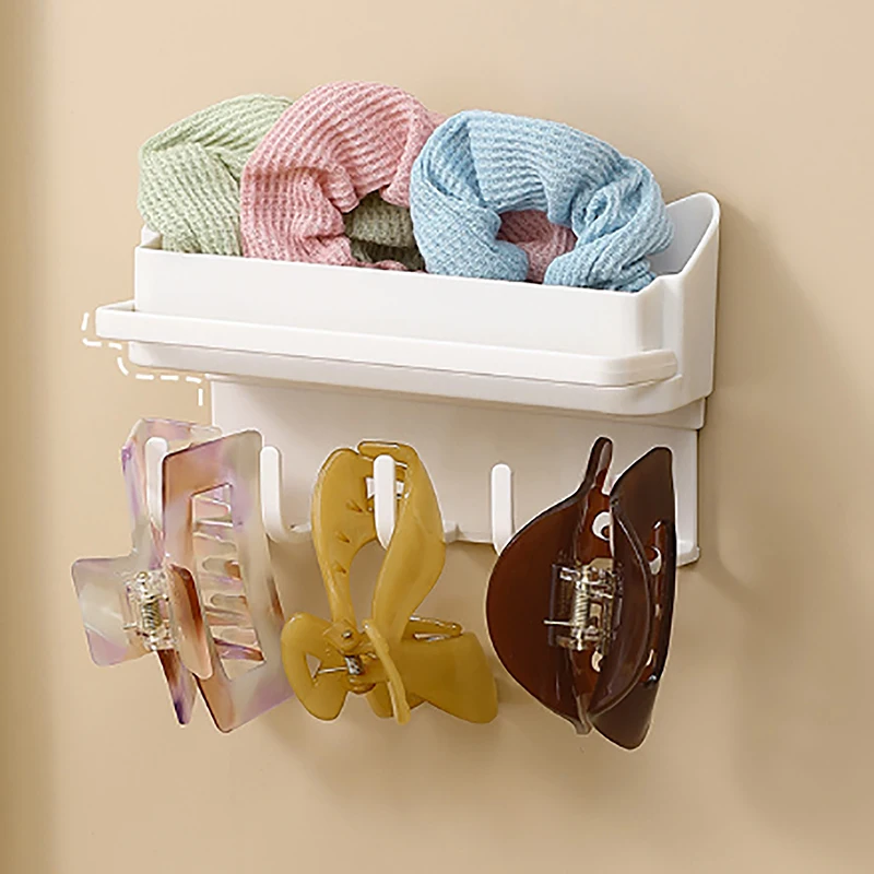 NEW Hair Loop Head Rope Storage Rack, Non Punching Multifunctional HookDormitory Seamless Storage Rack