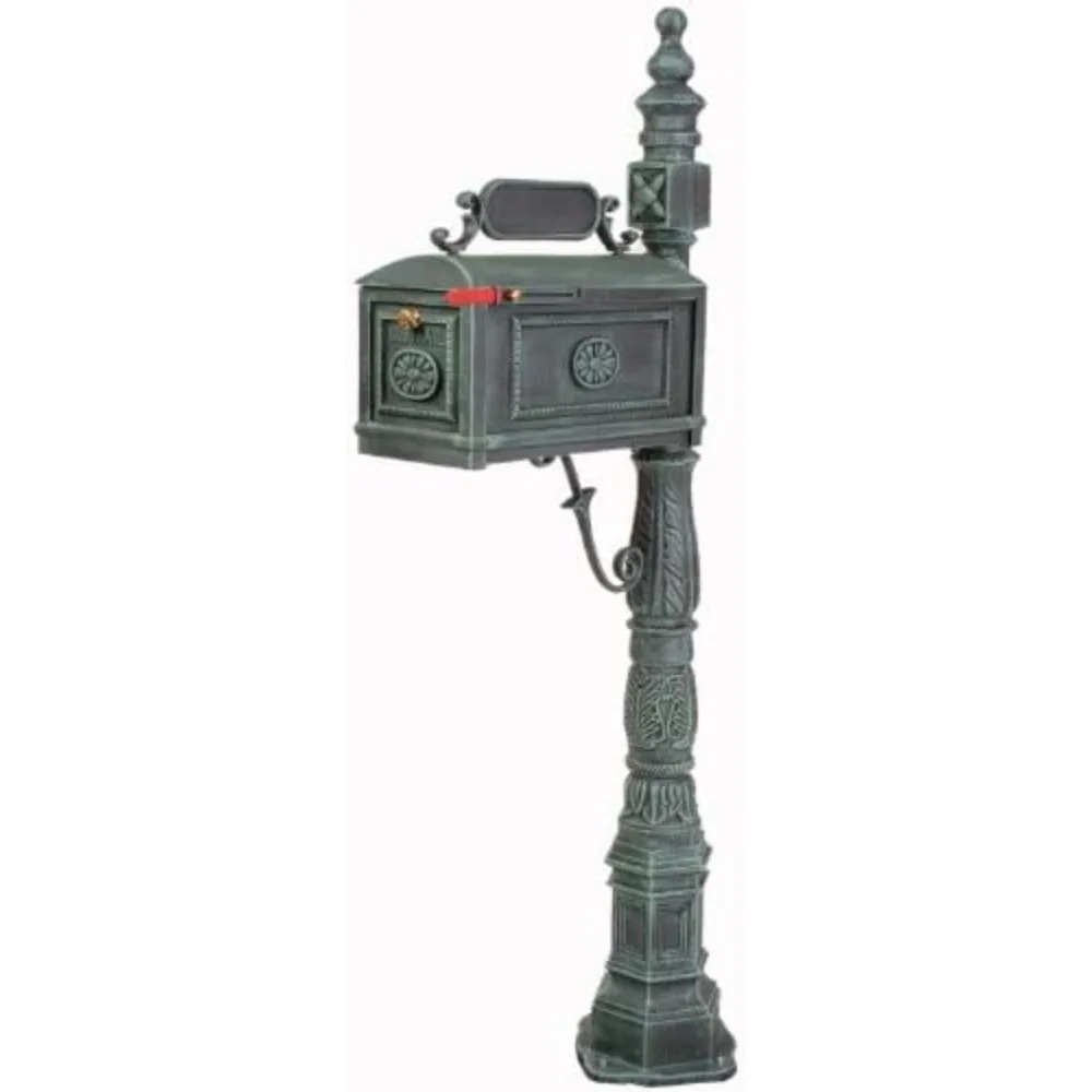 

Decorative Residential Curbside Cast Aluminum Mailbox Verde Authentic * Original * Exclusive