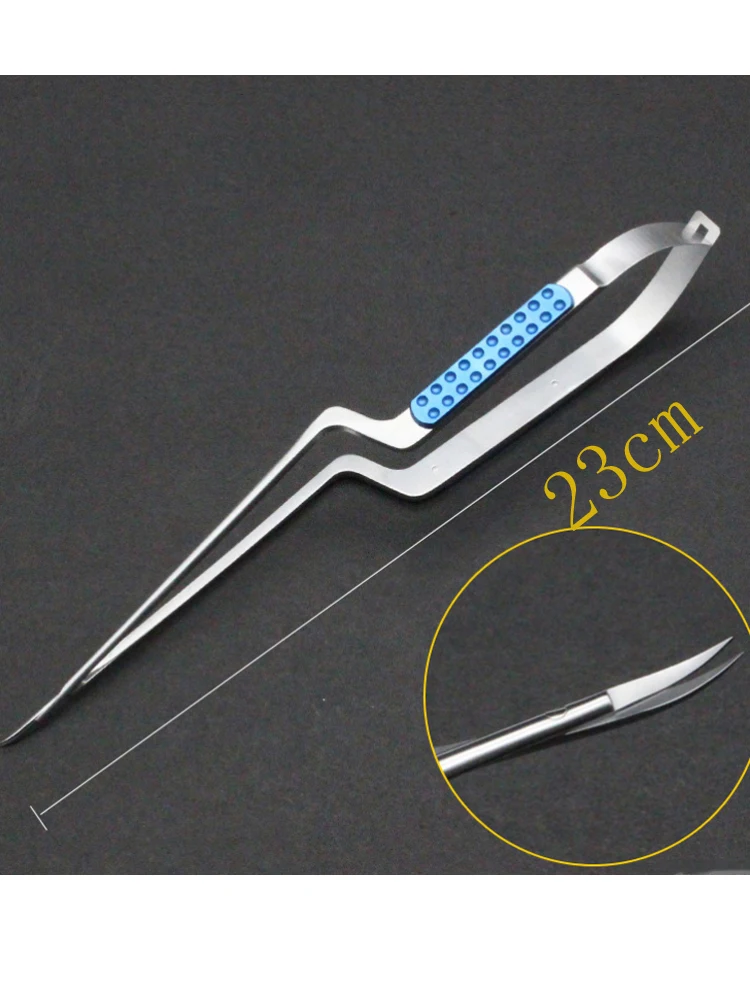 Stainless steel gun-shaped micro-scissors gun-shaped spring surgical tissue curved equipment brain scissors neurosurgery