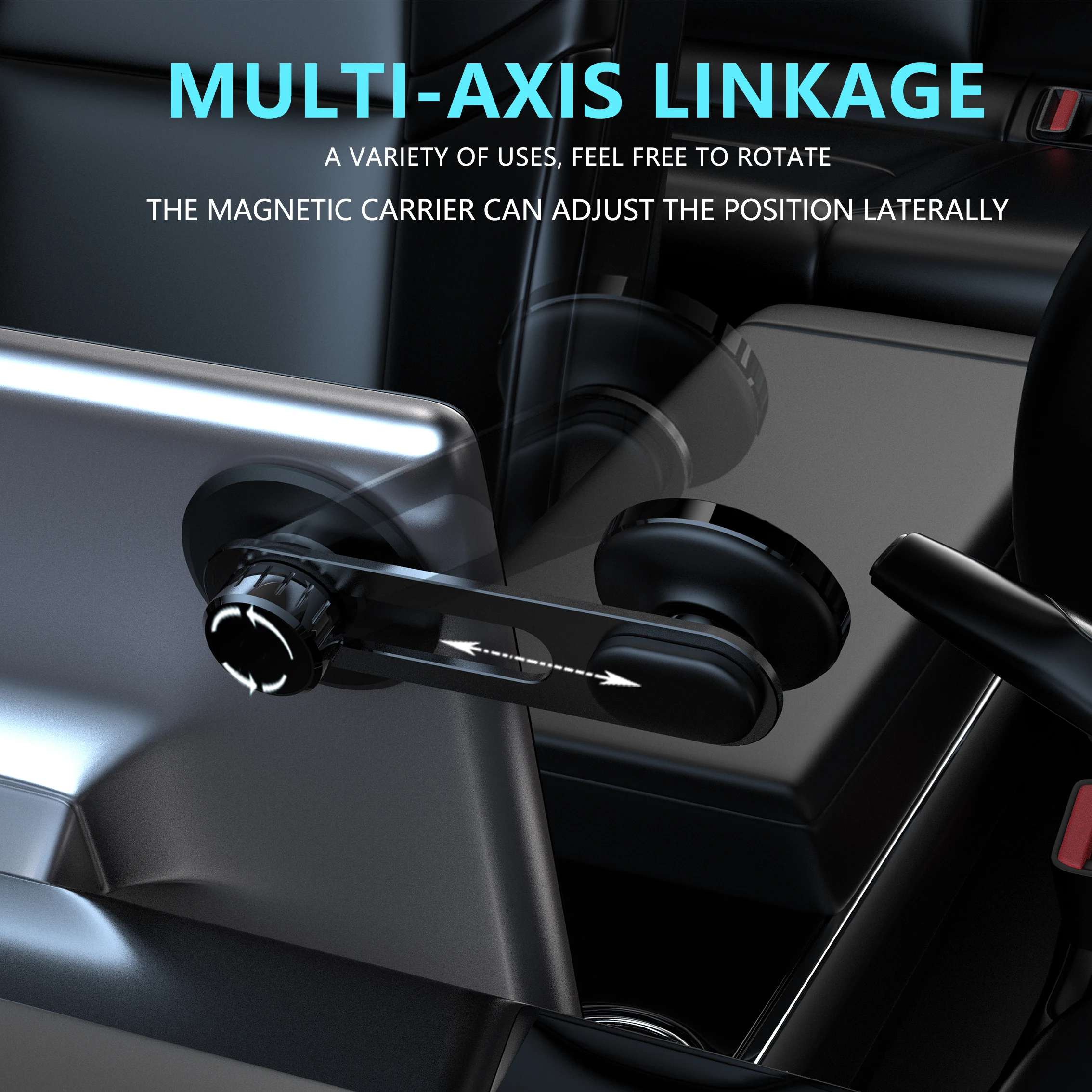 حامل هاتف مغناطيسي قابل للدوران مناسب لشاشة السيارة المغناطيسية Mac توسيع الكمبيوتر حامل معدني من سبائك الألومنيوم غير المرئي