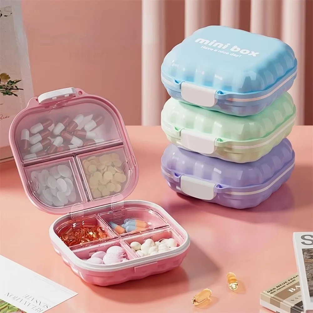 Portable Medicine Box PP Material 7 Grids Sealed Moisture-Proof Large Capacity Internal Transparent Small Pill Storage Box