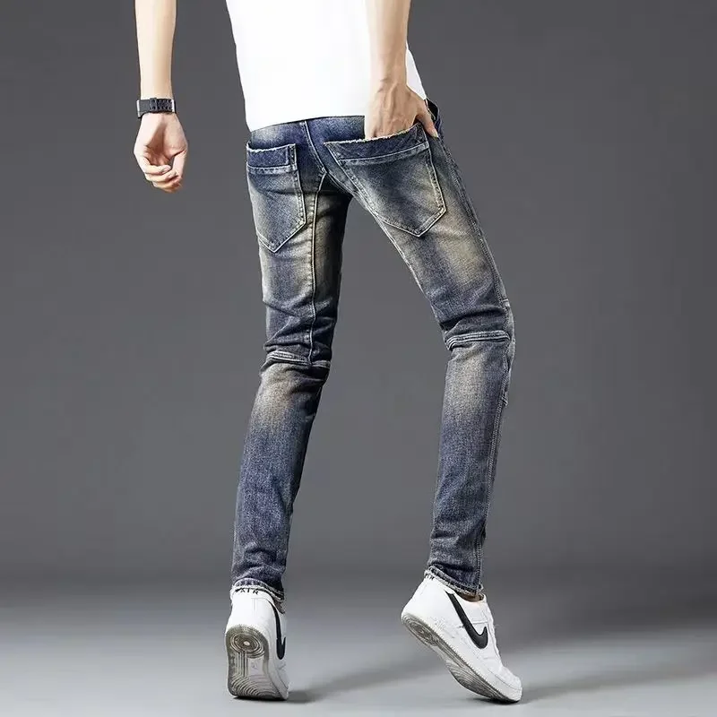

With Pockets Man Cowboy Pants Cheap 90s Streetwear New in Goth Trousers Korean Style Y2k Vintage Designer Stylish Jeans for Men