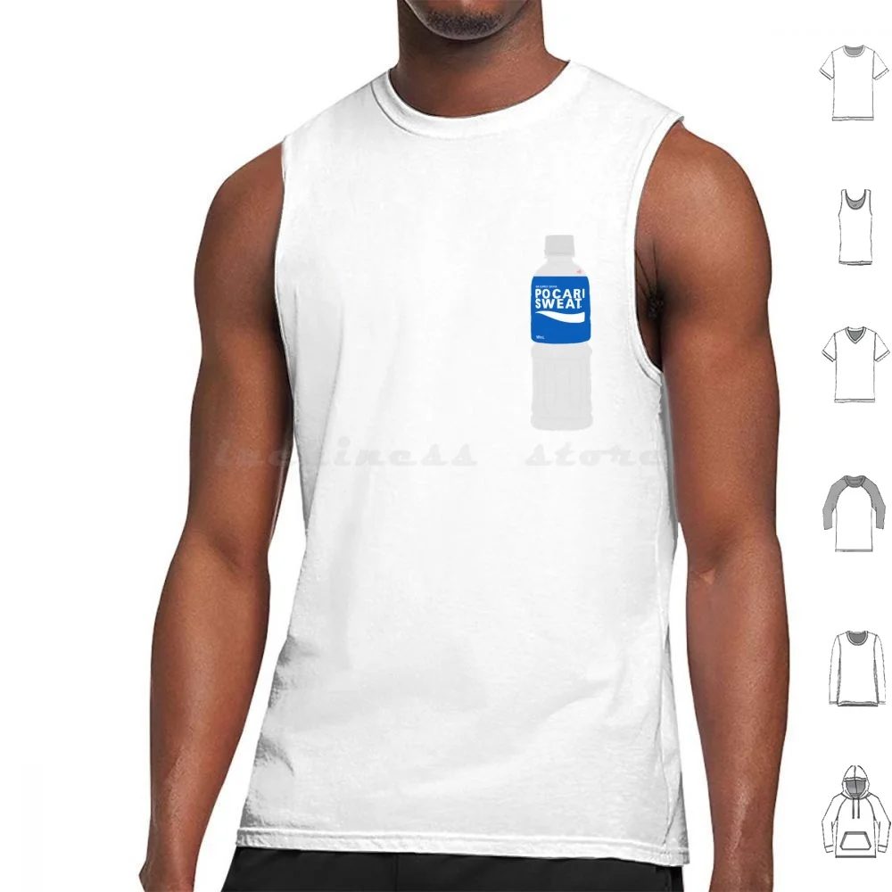 Pocari suor regatas colete sem mangas pocari pocarisweat coreano japonês bebida esportes esporte íon powerade electrolytes