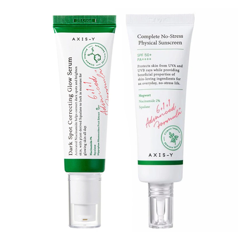 

Dark Spot Correcting Glow& Complete No-Stress Physical Sunscreen