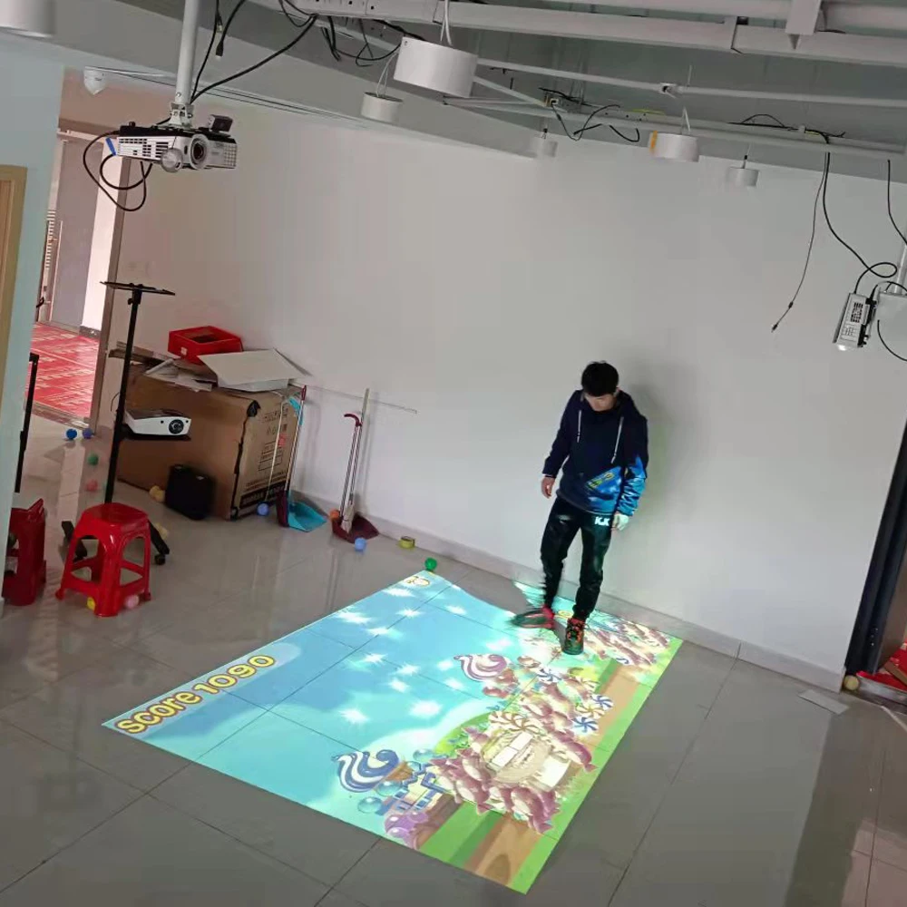 Interactive Floor Wall Projection System Immersive Games Smart Whiteboard Touch Screen Software for Advertising Shopping Mall